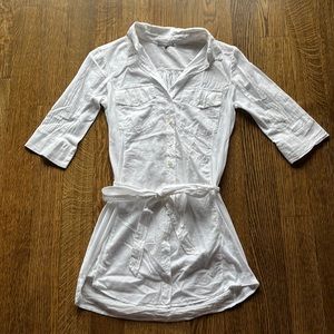 James Perse White Cotton Cover Up - Never Worn